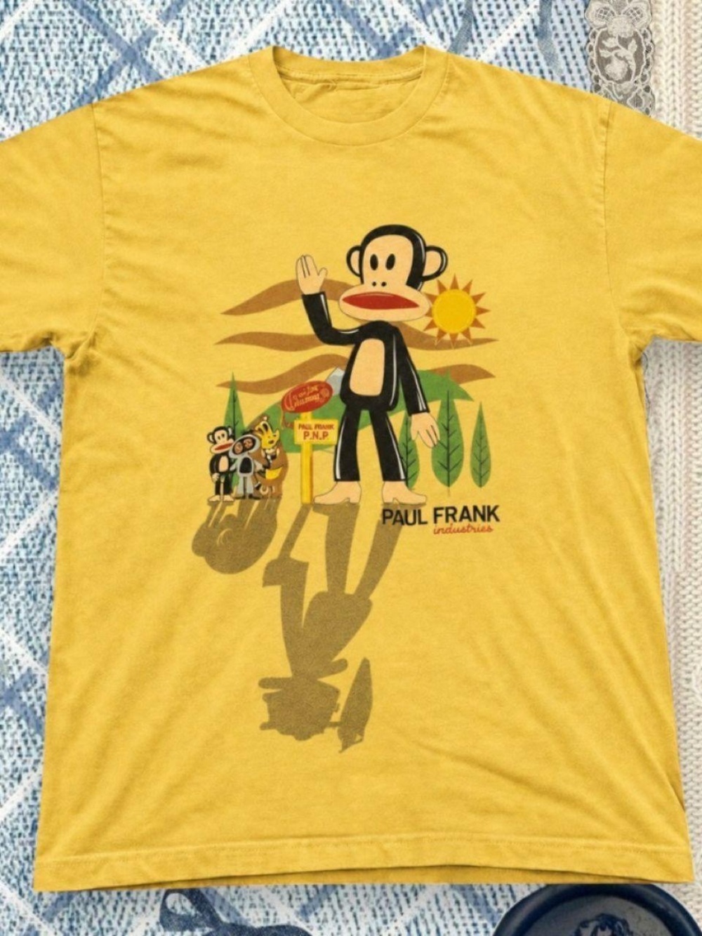 Gildan Yellow Paul Frank Julius Graphic Tee